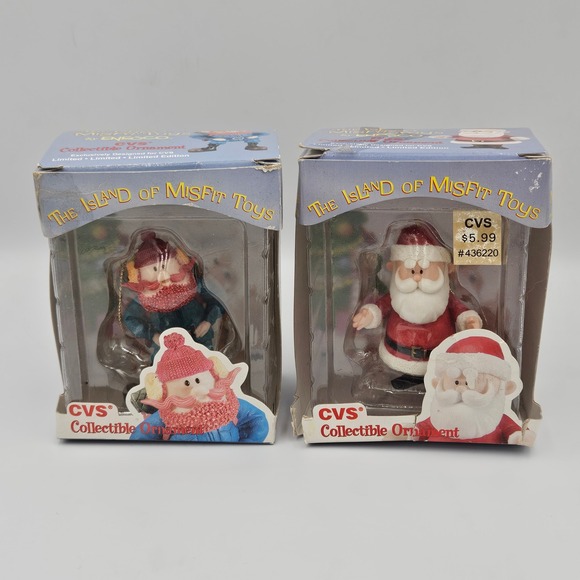 Enesco Other - The Island Of Misfit Toys CVS Santa & Yukon Cornelius 1999 Rare Ornaments